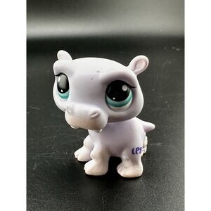 Littlest Pet Shop 986 Purple Lavender Hippo LPS Authentic G3 2008 Teal Eyes
